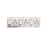 Plastic Extension Switch Board with 3 Sockets and 3 Switches, Multi Electrical Extension Board (3 Meter Wire)