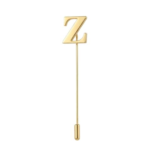 Artsycollection® Initial Lapel Pin for Men & Women | Attractive Single Alphabet Brooch | Personalized Unisex Letter Pin | Premium Alloy Finish Lapel Badge for Blazer, Suit, Shirt & Dress | Gift for We 3