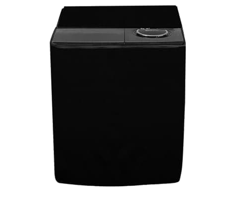 Stylista Polyester Waterproof Washing Machine Cover Compatible for LG 11 KG Semi-Automatic Top Loading P1155SKAZ Black