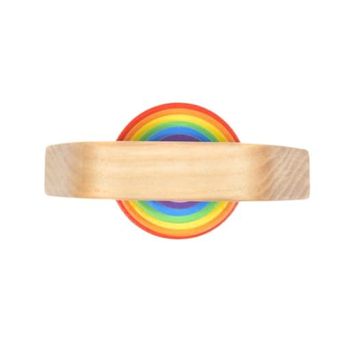 Nesta Toys Wooden Rainbow Rattle | Baby Rattle & Teether | Vibrant Rainbow Shape | Beechwood Non-Toxic BPA-Free | Sensory & Motor Skills | Newborn Gift Age 0+ 4