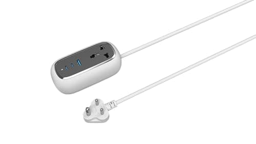 Hamix 67W GaN Smart Desktop Charger with 2 Type-C PD Ports, USB-A Port & 2 AC Sockets | Fast Charging Station with 1M Copper Cable for Laptop, Smartphones & Tablets (White) 3
