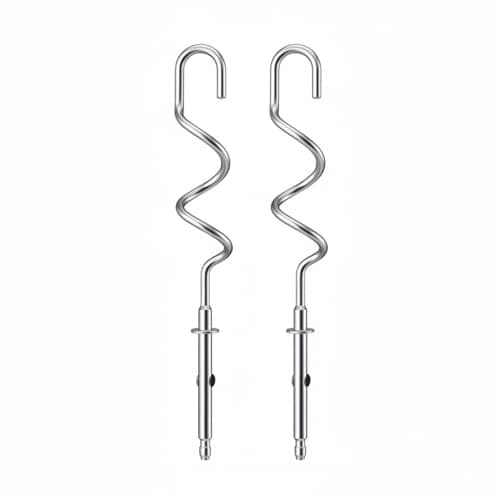 SNAPPSY 2 Pieces Widely Compatible Hand Mixer Beater Stainless Steel Whisk Attachment Long-Lasting Hand Mixer Whisk, Dough Hook 304 Ss