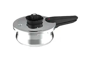 Butterfly Duo Curve SS 2L Pressure Cooker|Induction Base | Halo Crown Spill filter| | Patented Pressure Lock Handle(4th Level Safety) | Float mechanism powered Optimal Steam Cooking | 5 Years Warranty