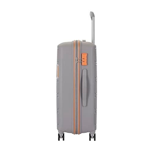 Kamiliant American Tourister Medium Harrier Zing 68 Cms Check-in (PP) Hard Sided 8 Wheels Spinner Luggage/Suitcase/Trolley Bag (Light Grey) (Double Wheel), Medium 3