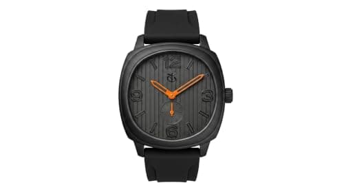 TRANDLOOK - Men's Casual Analog Wrist Watch | Black Dial with Colored Hands | Soft Silicone Strap | Quartz Movement | Lightweight & Water-Resistant Watch for Daily Wear (Black with Orange)