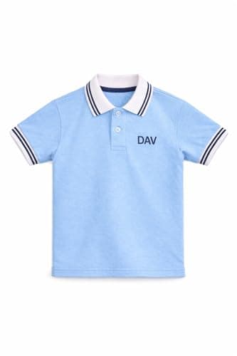 DAV School Uniform T-Shirt for Both Boys & Girls | for Nursery, LKG, UKG, Class 1 and Class 2 Students. | (in, Numeric, 24, Regular) Sky Blue
