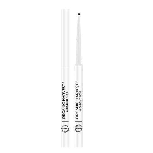 Organic Harvest Midnight Kohl | Intense Black Waterproof Kajal Pencil | Certified Organic, 0.30gm