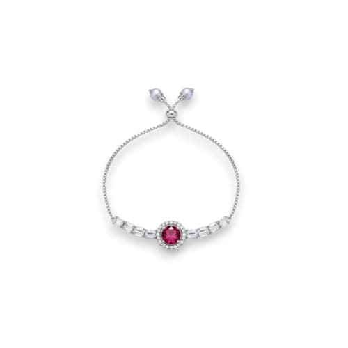 ACCESSHER Women's & Girls Silver Plated Violet Marquise Crystal Adjustable Bracelet, Stylish Bangle Charm Chain Bracelet Gift For Birthday, Valentine's & Friendship