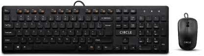 Circle C43 Slim Multimedia Wired Combo with 3 Years Warranty (USB Keyboard and Mouse)