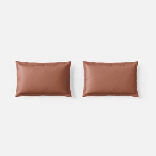 Spaces Everyday Essential 100% Cotton 170 TC Percale Solid Fitted Queen Sheet with 2 Pillow Covers|Super Soft, Safe for Skin & Breathable - 183 x 198Cm + 30Cm - Light Brown 5
