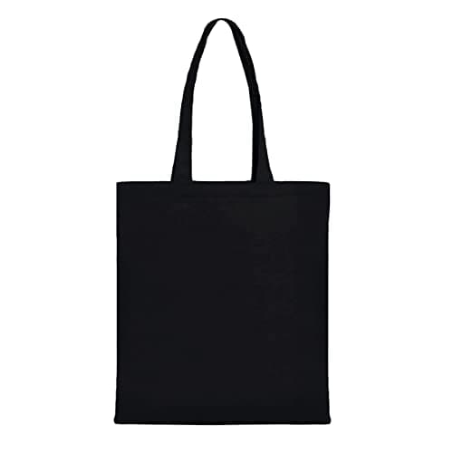 Clapcart Reusable Tote Bag for Women/Girls | Multipurpose 100% Organic Cotton Printed Tote Bags | Shopping/Grocery Bag | Sturdy Canvas Bag with 12kgs Capacity (Black)
