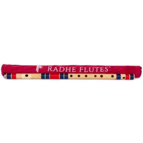 Radhe Flutes | PVC Fiber | C Sharp | Right Handed | Dark Blue & Red Threads | Assorted Colours for Velvet Cover + Complete Flute Beginners Online Course In Hindi and English 3