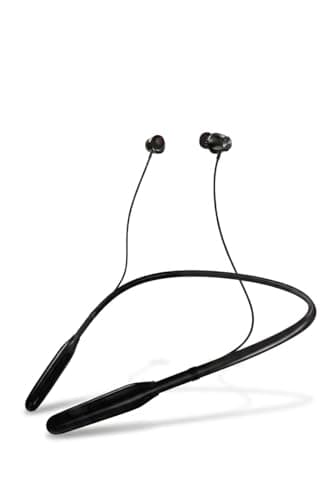 DUBiK Bluetooth Neckband Wireless Earphones, IPX5 Water Resistant, 80 Hours Playtime, in-Call Noise Isolation, ASAP Fast Charging, Type-C, Works with Google and Siri, Black