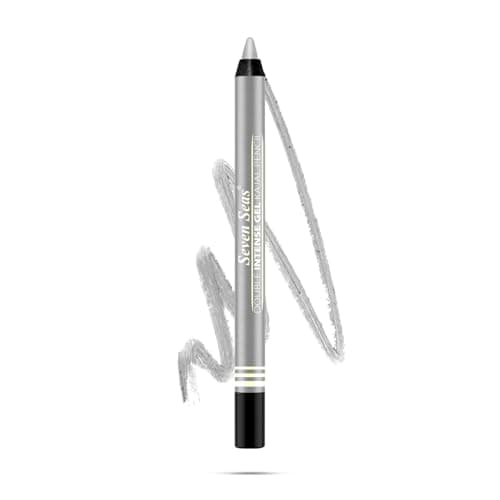 Double Intense Non Transfer Gel Matte Kajal Longwear Eye Pencil | Long Stay | Smooth One Stroke Application | Intense Color Pay Off | Soft Blendable Formula | With Sharpener (Silver) SH-7711-SS