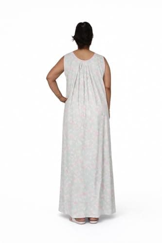 Manvicare Women's Plus Size Sleeveless Nightgown, Pastel Tie-Dye Print, Heavy Cotton Maxi Length Sleep Dress - Weight 410 Grams (Multicolor, 9XL) 3