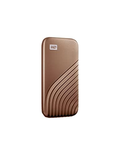 Western Digital 1TB My Passport Portable SSD, 1050MB/s R, 1000MB/s W, Upto 2 Meter Drop Protection, HW Encryption, Type-C Cable & Type-A Adaptor, for PC&Mac, Gold, 5Y Warranty, External SSD