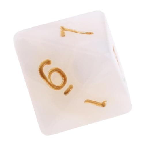 UJEAVETTE 10pieces 8 Sided Dice D8 Polyhedral Dice for Dungeons and Dragons Party Table Games White 5