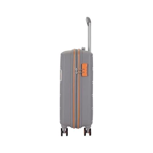 Kamiliant American Tourister Small Harrier Zing 56 Cms Cabin (PP) Hard Sided 8 Wheels Spinner Luggage/Suitcase/Trolley Bag (Light Grey) (Double Wheel), Small 3