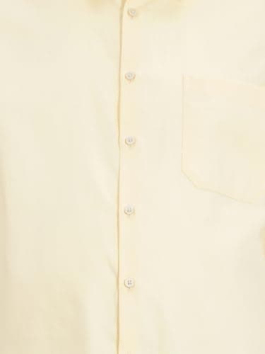 Thomas Scott Men's Premium Plus Size Regular Fit Textured Formal Shirt | 100% Cotton | Long Sleeves | Spread Collar (TS1925PS_Lemon_5XL) 5