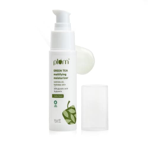 Plum Green Tea Mattifying Face Moisturizer with Glycolic acid 50ml | Controls Oil & Hydrates Skin | Non-Sticky Moisturizer for Women & Men | 50ml