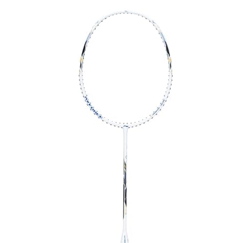 Li-Ning Axforce Blast Strung Badminton Racquet for Professional Players|Powerful Smashes|Flexible Shaft|80-84 Grams|Maximum String Tension - 32lbs, White/Blue Sapphire