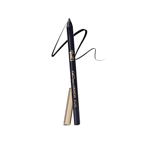 Glam21 Kohl Drama Long Wear Kajal + Sharpener | Velvety Textute | Stays For 12 hours | Smudge-Proof | Long Lasting & Water Proof | Highly Pigmented For Intense Black Look | 1.2 gm