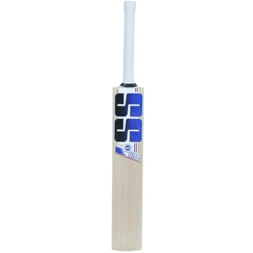 SS Sky Kashmiri Willow Cricket Bat, 1200 Grams, Short Handle for Men, Premium Willow for Leather Ball, Lightweight, Strong Grip, Shock Absorption, Ideal for Professional Players