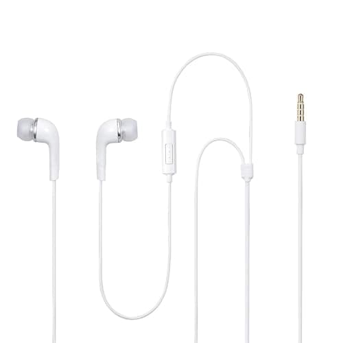 EHS64 Original 3.5mm Jack Wired Earphone with Mic Hi-Res Stereo Sound, Noise Isolation, Volume Control & Tangle-Free Compatible with Samsung & Other 3.5mm Jack Devices (White) 4