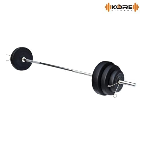 Kore PVC 15 Kg Home Gym Set with One 3 Ft Straight Rod and One Pair Dumbbell Rods, Multicolour 4