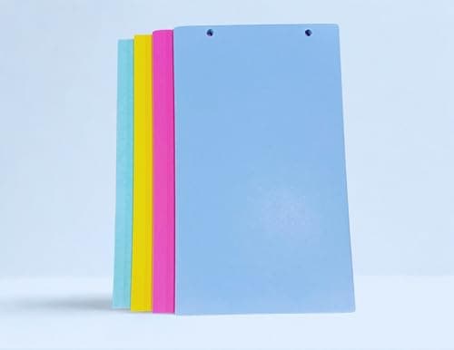 RAJ File Seprator/Divide to Organize, Organize to Succeed/210 GSM Thick/Pre-Punched for Files & Binders/for Office, School & Court Use / A5 Size (23.5x13.5 cm) / Multi-Colour ((Pack of 100)) 3