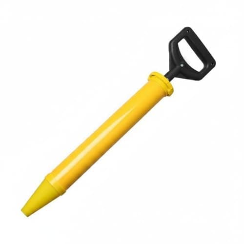 SNAPPSY Anti-Slip Handle Cement Mortar Filler Portable Stainless Steel Grout Interchangeable Nozzle Construction Tool Thickened Body for Masonry, Renovation, Abs Round Mouth
