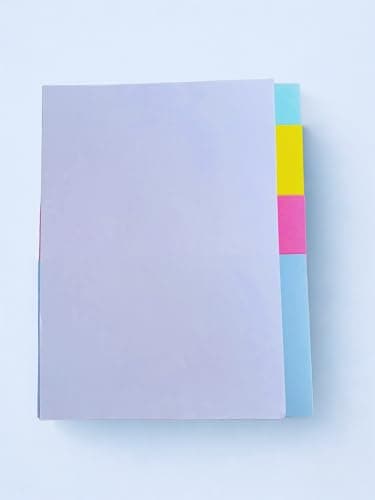 RAJ File Seprator/Divide to Organize, Organize to Succeed/210 GSM Thick/Pre-Punched for Files & Binders/for Office, School & Court Use / A5 Size (23.5x13.5 cm) / Multi-Colour ((Pack of 100)) 5
