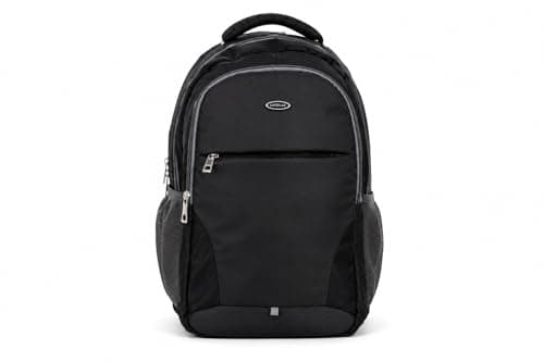 LUI ELLE Backpack for Men, Women & Students | 12x18x6 Inch Polyester Casual Backpack | Lightweight Durable College, Office & Travel Bag | Black