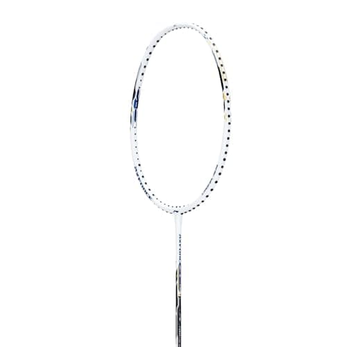 Li-Ning Axforce Blast Strung Badminton Racquet for Professional Players|Powerful Smashes|Flexible Shaft|80-84 Grams|Maximum String Tension - 32lbs, White/Blue Sapphire 5