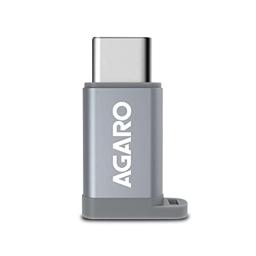 AGARO Micro USB to Type-C OTG Adapter - (Metallic Grey)