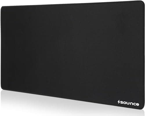 Sounce Mouse Pad Mercerized Surface Anti-fray Edges and Anti-Slip Rubber Base Gaming Mouse Pad a Laptop Desk Mat with Smooth Mouse Control Dimensions 900L x 400B x 2H mm (Black)
