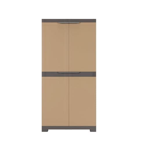 Nilkamal SpaceMax 4 Shelves Plastic Bookshelf with 3-Year Warranty| Multipurpose Storage Cabinet & Book Rack for Home | Durable, Waterproof, Easy-Clean | Living Room & Bedroom Organiser |Sandy Brown 4
