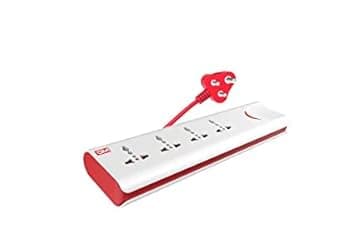 PP Computers generic Master Switch 3Pin 10AMP Thermal Trip Electrical Multiple Plug Socket 2M Length Power Indicator Safety Shutter 4 International Sockets Extension Boar