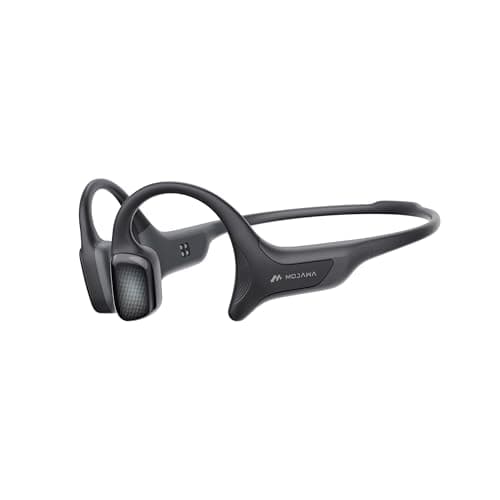 mojawa HaptiFit Terra Open Ear Bluetooth Bone Conduction Headphones with Mic and 32GB MP3, Waterproof Wireless Earphones for Workouts, Swimming and Running (Black)