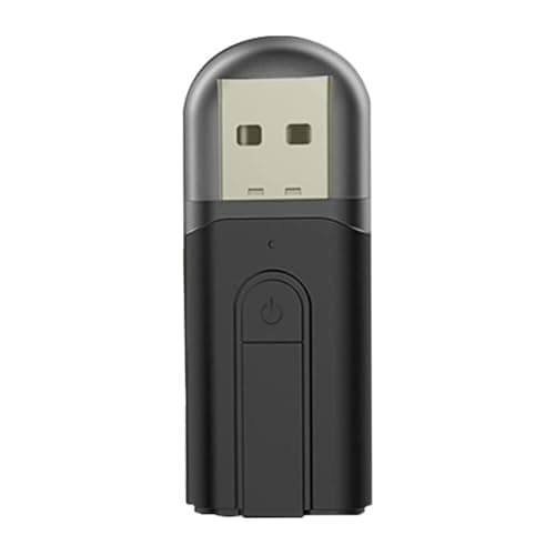 Laptrix 2 in 1 Bluetooth 5.0 Transmitter Receiver 3.5mm Stereo Audio Adapter with Mic Portable Design | Driverless Plug and Play Easy Slide Switch Mode 50m Range Compatible with Car, Aux 2