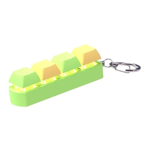 Meadawgs® Fidget Keyboard Keychain Keyboard Key Cap Pendant for Adults Kids Boys Girls Green and Yellow|Toys & Hobbies | Games | Other Games|1 Keyboard Fidget Keychain