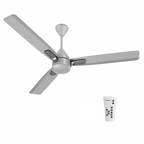 Crompton Energion Caelum 1200mm BLDC Ceiling Fan | Remote & Regulator Control | Multiple Fan Pairing on Remote | BEE 5 Star Rated| High Air Delivery | Low Noise| 4 Years Brand Warranty | Metallic Grey