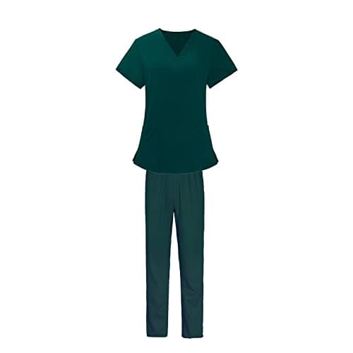 BNF® Women Nurse Uniform Short Sleeved Top and Pants for Beauty Salon Workwear XL Green|Clothing, Shoes & Accessories | Uniforms & Work Clothing |Sets|1 Piece Top 4