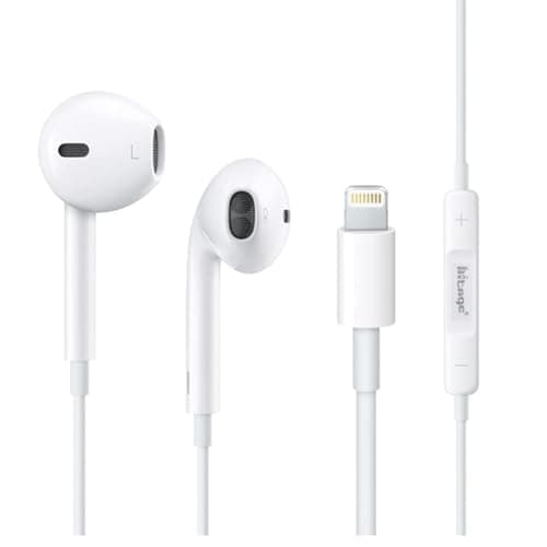 for i-PPhone Headphones APPLl e MFi Certified in-Ear Wired Lightening Mic Noise Iso Cancellation Compatible with i-PPhone 14/13/12/11/SE/XR/XS/X/8/7/6-iOS