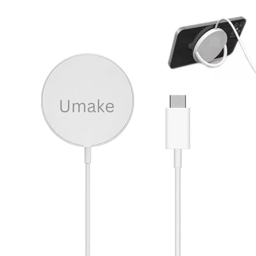 Umake 15W Magnetic Wireless Fast Charger, Charging Pad, Slim & Portable, BIS Certified, Compatible with iPhone 16/15/14/13 Series & Android Devices
