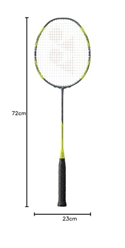 YONEX Arcsaber 7 Play Strung Graphite Badminton Racquet with Full Cover (Grey/Yellow) 2