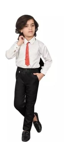 Akshita Trading Boys Festive & Party, Wedding, Formal Blazer, Shirt and Trouser Set (3-4 Years, Black) 4