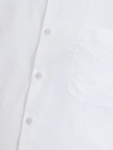 Thomas Scott Men's Premium Plus Size Regular Fit Textured Formal Shirt | 100% Cotton | Long Sleeves | Spread Collar (TS1925PS_White_3XL) 5