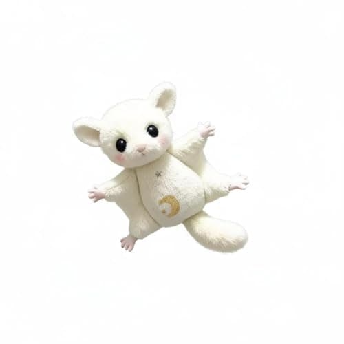 Ojiva® Cute Sugar Glider Keychain Soft Sugar Glider Stuffed Lightweight Flying Squirrel Charm PP Cotton Filling for Backpack, Keys, Wht Ears S Flying|Toys & Hobbies|Beanbag Plush