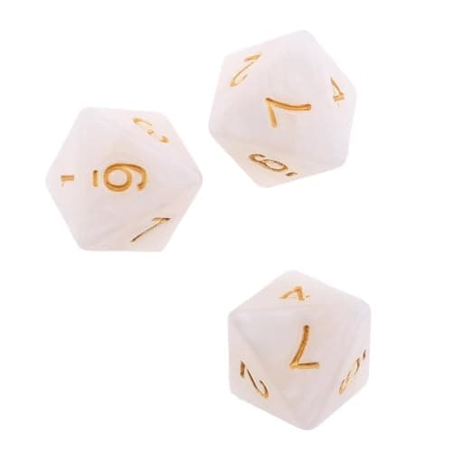UJEAVETTE 10pieces 8 Sided Dice D8 Polyhedral Dice for Dungeons and Dragons Party Table Games White 3